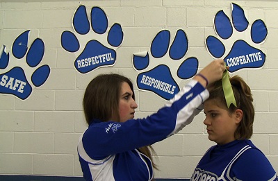 two cheerleaders